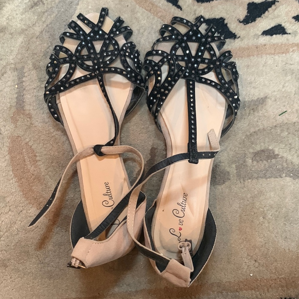 Size 10 black studded sandal